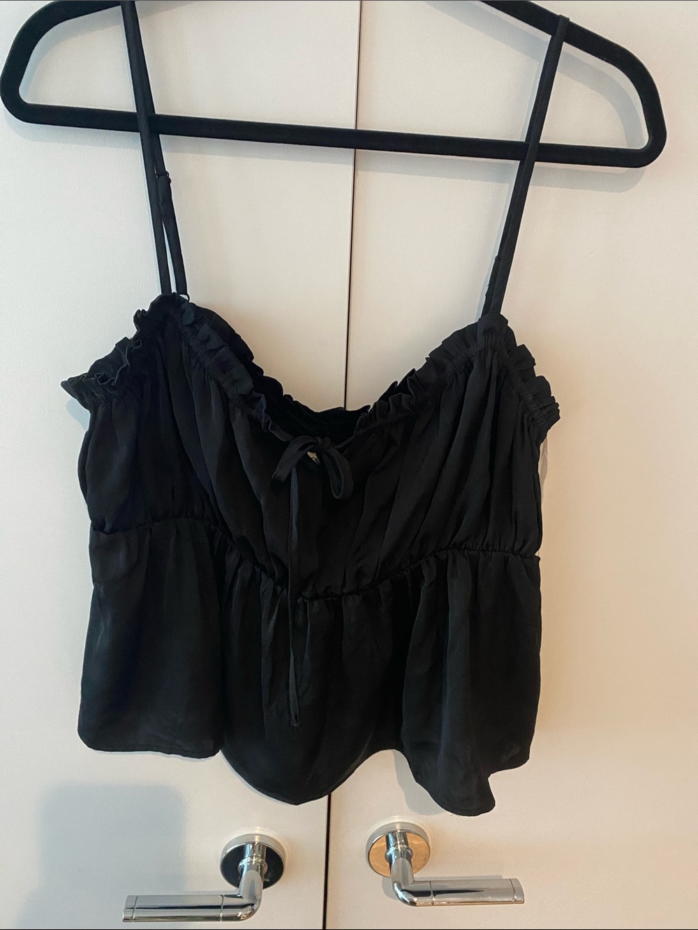 American Eagle Outfitters Black Ruffled Tiered Cami